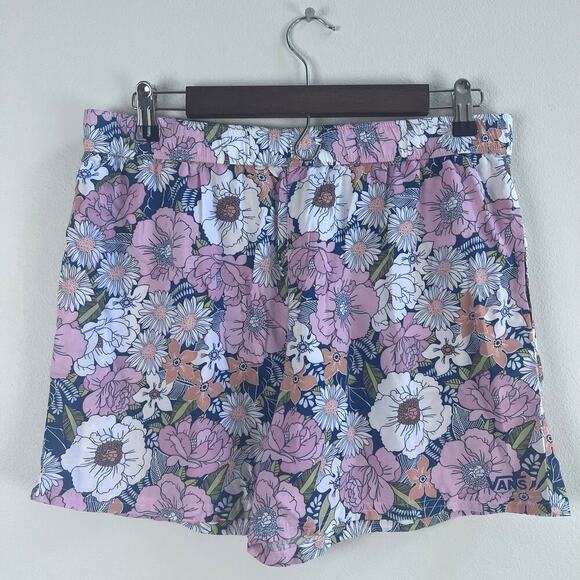 VANS Two Piece Floral Printed PJ Set Top M and Shorts L Pink Women's Preppy - Picture 8 of 12